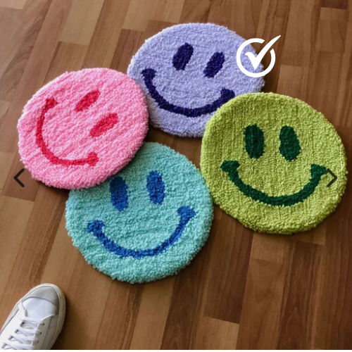 voilet rug with check mark
